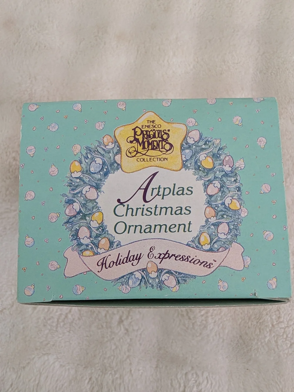 Vintage 1993 Precious Moments Caught Up In The Holidays Ornament 550124 Box